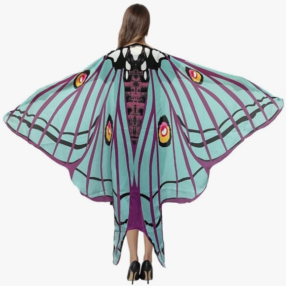 Mint Green Luna Moth Festival Butterfly Costume Set Fairy Wings Butterflies - Picture 12 of 12